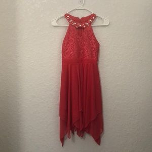 Tween Diva Girls 7-16 Neckline Angled Hem Dress